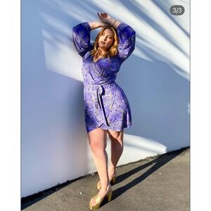 Nine Lives Bazaar Zippy Wrap Mini Dress Juniper Size 2